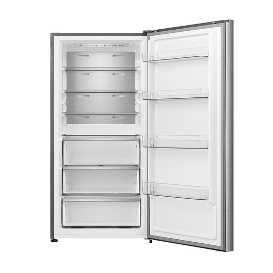 FORNO Maderno 28" Right Swing Convertible Freestanding Refrigerator/Freezer in Stainless Steel 13.6 cu.ft.