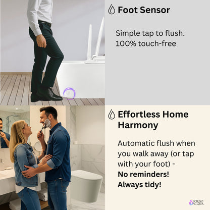 FORNO ACQUA Luxurious Smart Toilet. Includes Auto Flush, Powerful Flush, sleek tankless design Ideal for Powder Rooms.