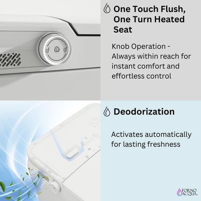 FORNO ACQUA Luxurious Smart Toilet. Includes Heated Seat, Auto Flush, Auto Lid, Powerful Flush, Ideal for Powder Rooms.