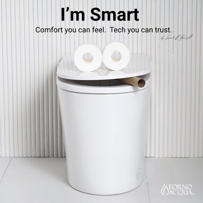 FORNO ACQUA Luxurious Super Smart Toilet. Includes Bidet, Heated Seat, Auto Flush, Auto Lid, Powerful Flush, Ideal for master bathrooms.