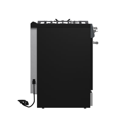 Forno Leonardo 30-Inch Stainless Steel Gas Range, 5 Sealed Burners (Totaling 39,500 BTU), 5 cu.ft. Convection Oven, Continuous Cast Iron Grates, Black Enamel Interior, Auto Re-Ignition, LP Conversion Kit Included