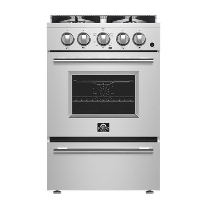 Forno Breno 24-Inch Freestanding Gas Range, Plug Included, Energy Efficient