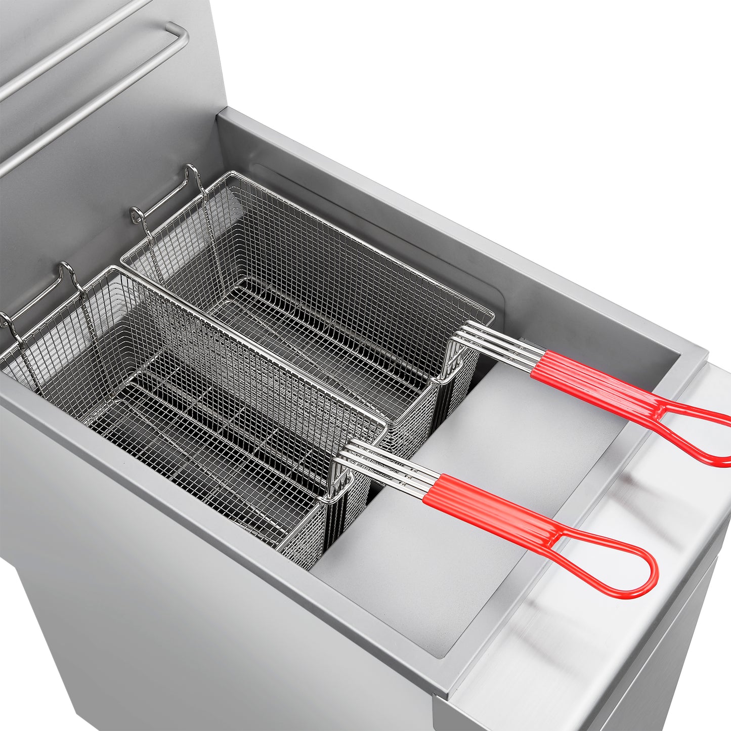 FORNO Commerciale Natural Gas Deep Fryer, 4 Burners 120,000 BTU, 50 lbs Oil Capacity