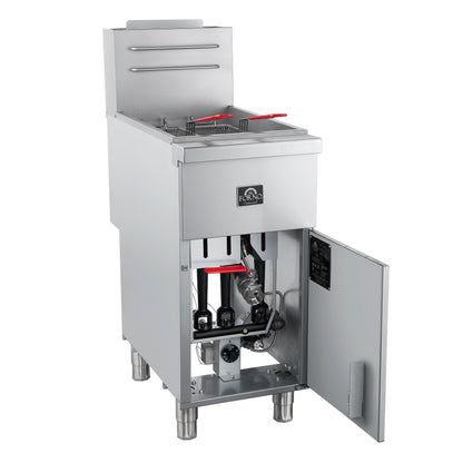 FORNO Commerciale Natural Gas Deep Fryer, 3 Burners 90,000 BTU, 40 lbs, Millivolt Control