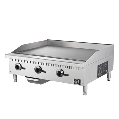 Forno Commerciale 36 Inch Gas Griddle, 3 Burners
