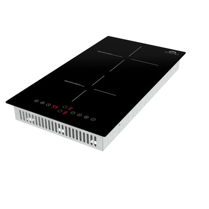 Forno Parco 12-Inch Induction Cooktop, 2 Zones, 3,600W Total Power, Touch Control, 9 Power Levels, Booster Function