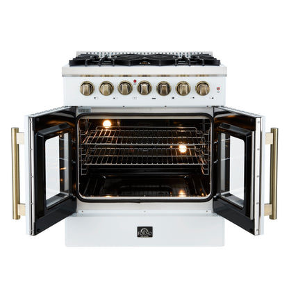 Forno Galiano 30-inch Freestanding French Door Dual Fuel Range White