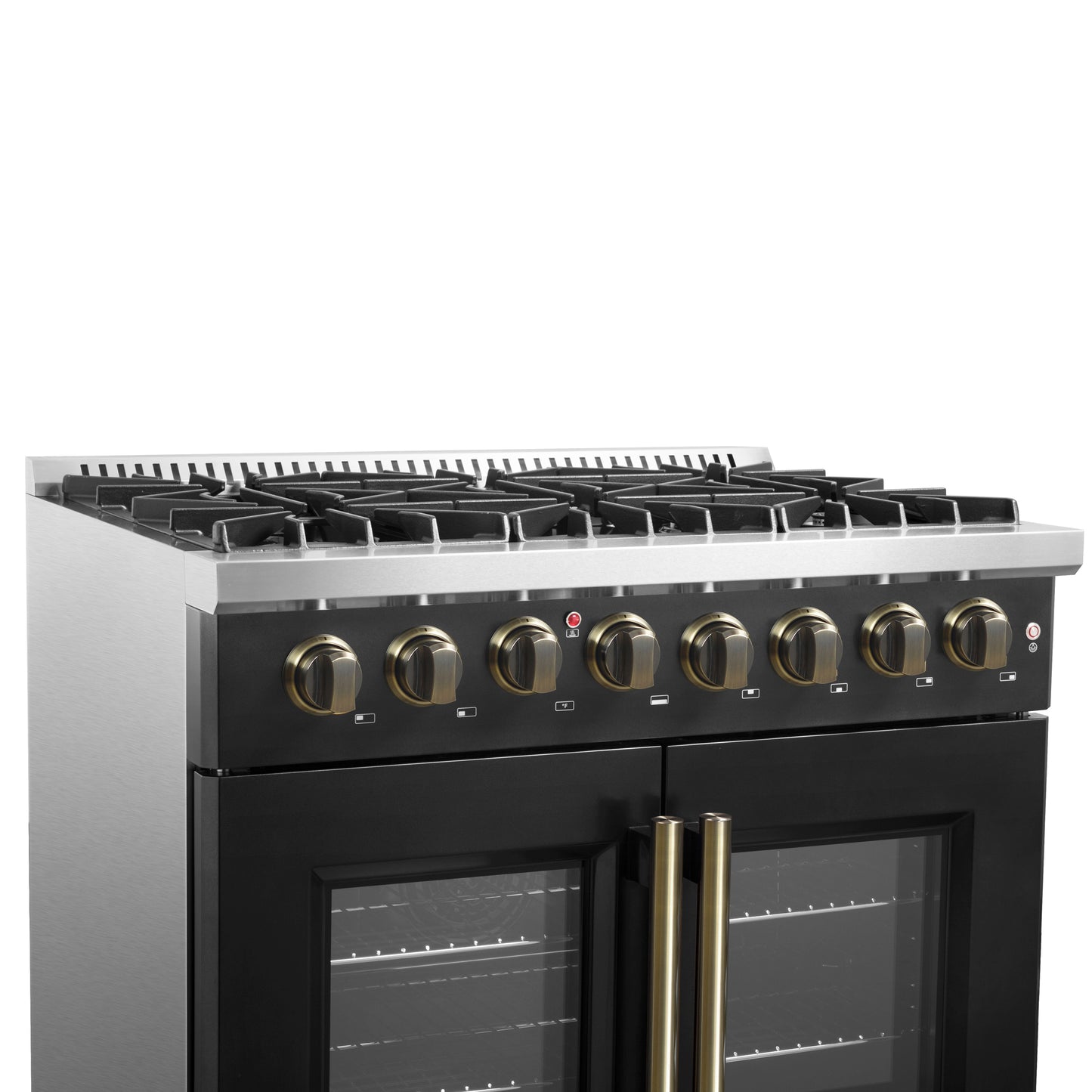 Forno Galiano 36-inch Freestanding French Door Dual Fuel Range Black
