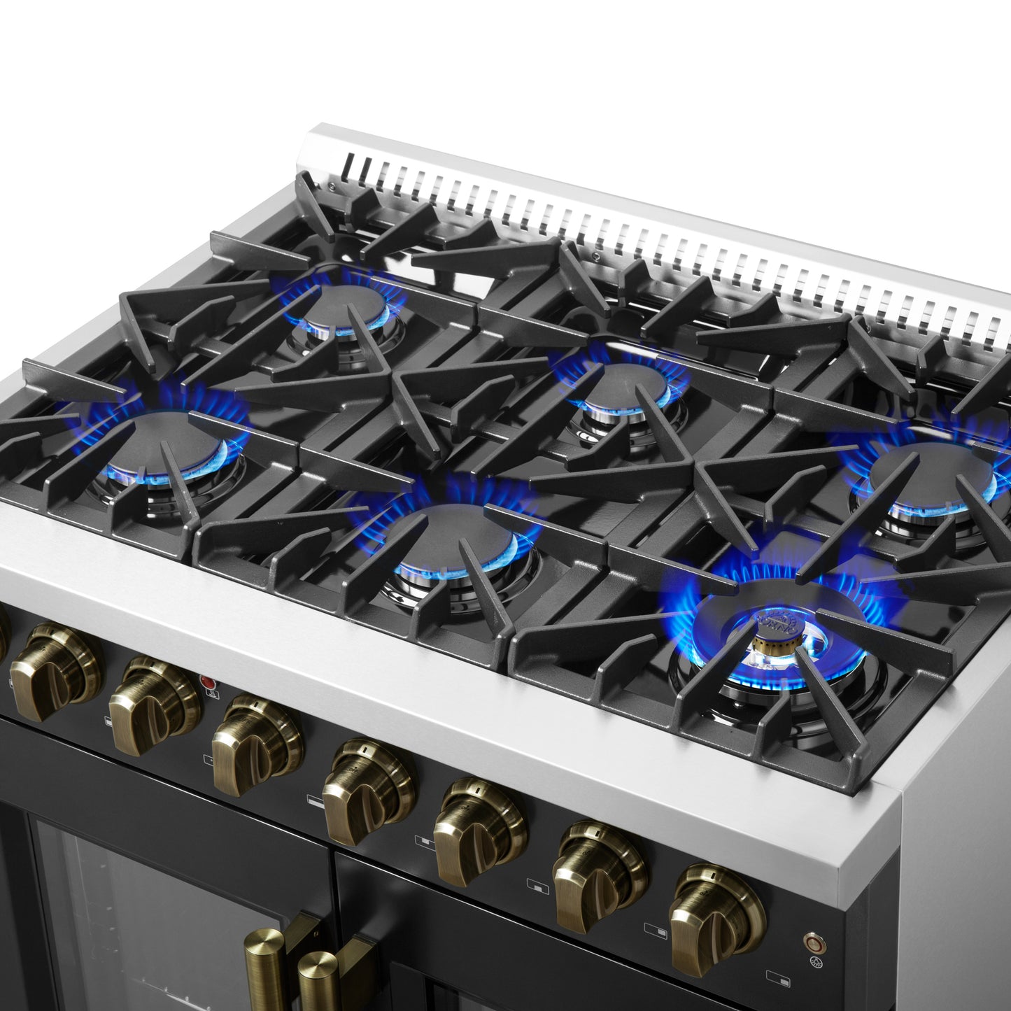 Forno Galiano 36-inch Freestanding French Door Dual Fuel Range Black