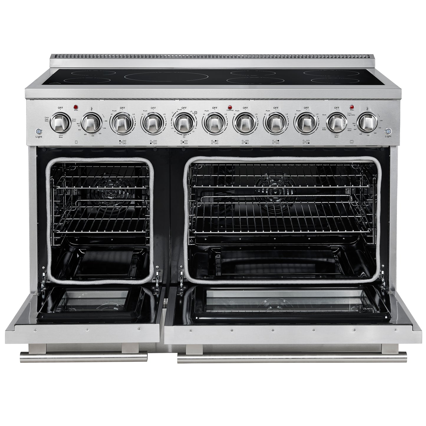 Forno Paolo 48 Inch Freestanding Electric Range, Stainless Steel, 6.7 cu.ft, True Convection Oven, Energy Efficient