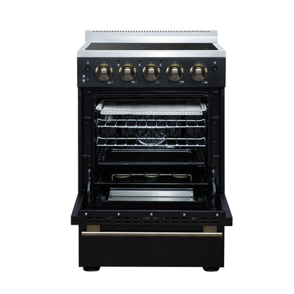 Forno Loiano 24 Inch Freestanding Electric Range in Black