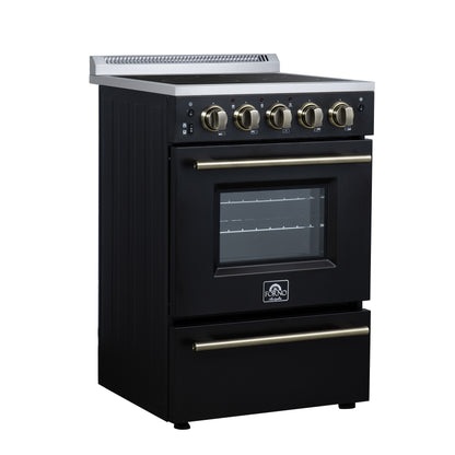 Forno Loiano 24 Inch Freestanding Electric Range in Black