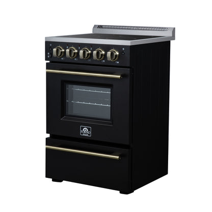 Forno Loiano 24 Inch Freestanding Electric Range in Black