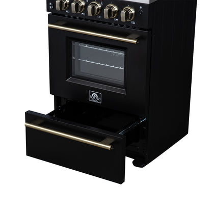 Forno Loiano 24 Inch Freestanding Electric Range in Black