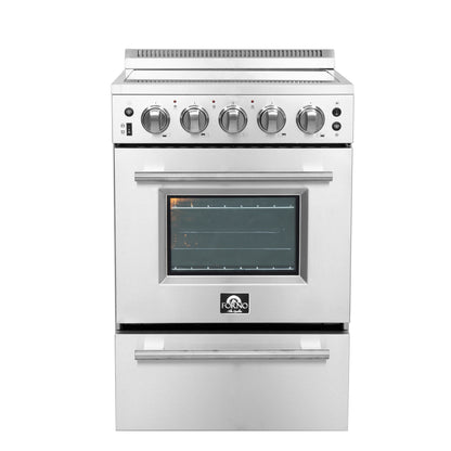 FORNO 3-Piece Stainless Steel Kitchen Appliance Bundle – Home Depot Exclusive – 24” Electric Range, 18” Dishwasher, 24” Bottom Freezer Refrigerator Right Swing | SKU: FBDL-THD-001