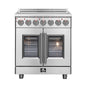Forno Massimo 30-Inch Freestanding French Door Electric Range, True Convection Oven