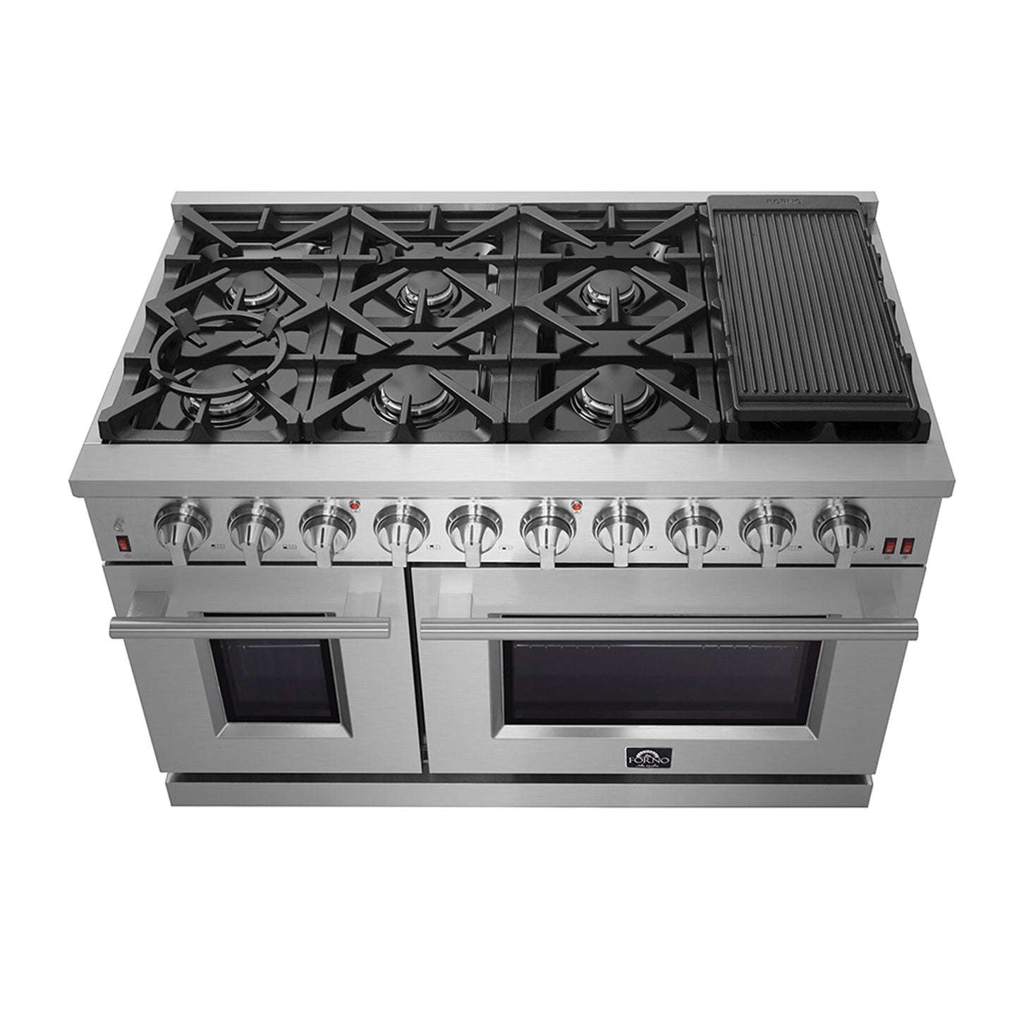 Forno Massimo 48-Inch Freestanding Gas Range, 8 Burners, True Convection Oven