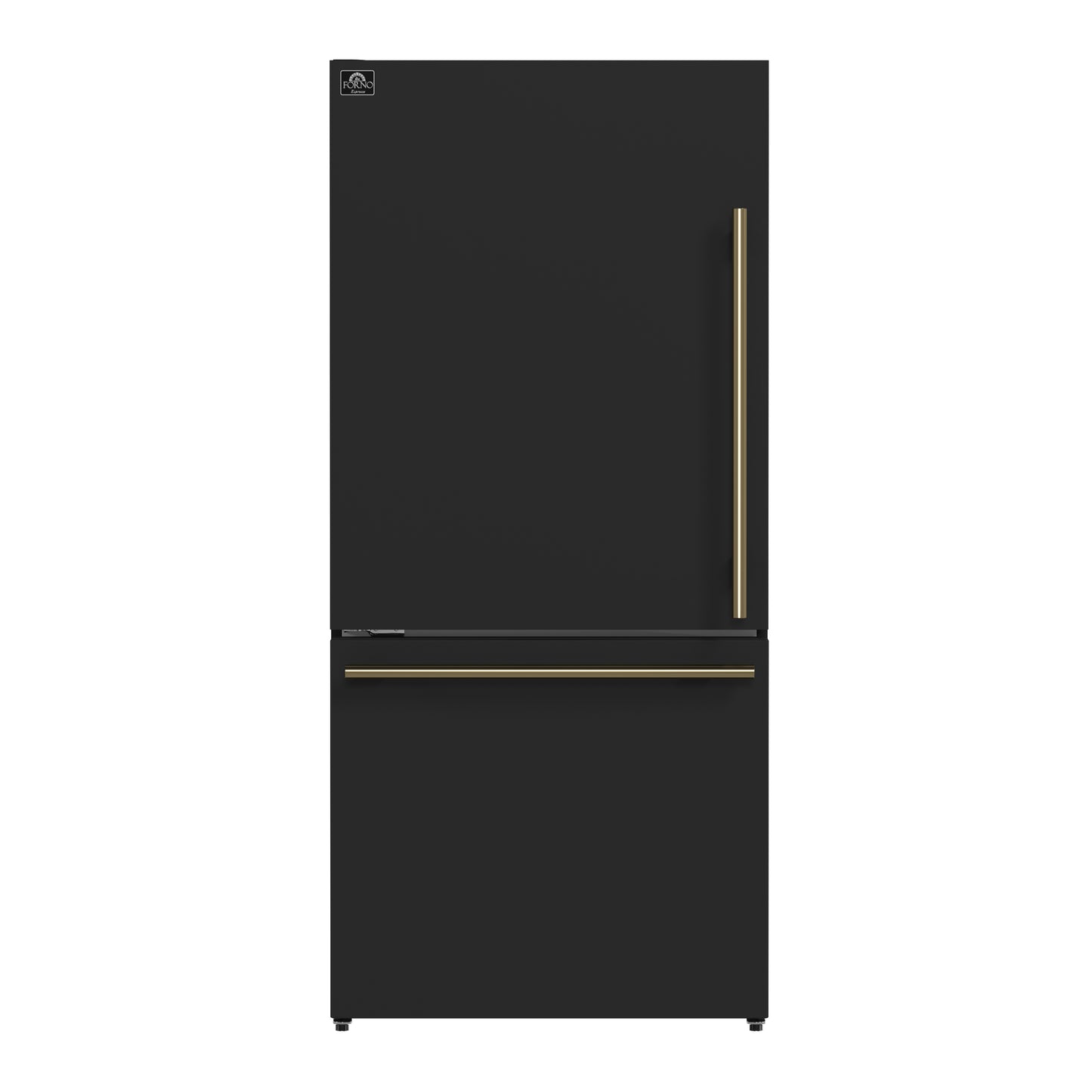 Forno Milano Espresso 31-Inch Black Bottom Freezer Refrigerator, 17.2 Cu. Ft., Energy-Efficient, No Frost, Built-In Ice Maker