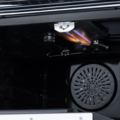 Forno Breno 24 Inch Freestanding Gas Range in White with Antique Brass, Compact Design