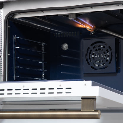 Forno Massimo 30-Inch White Freestanding Gas Range, 4 Burners, True Convection Oven