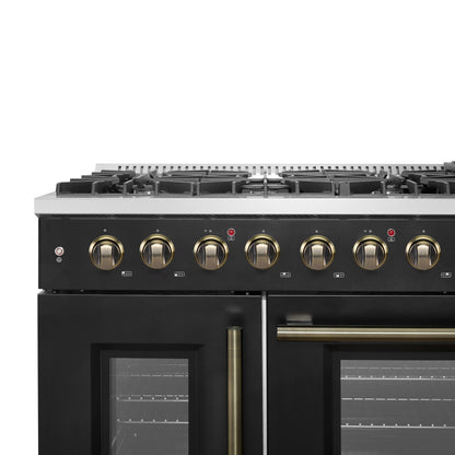 Forno Galiano 48" Freestanding French Door Gas Range in Black