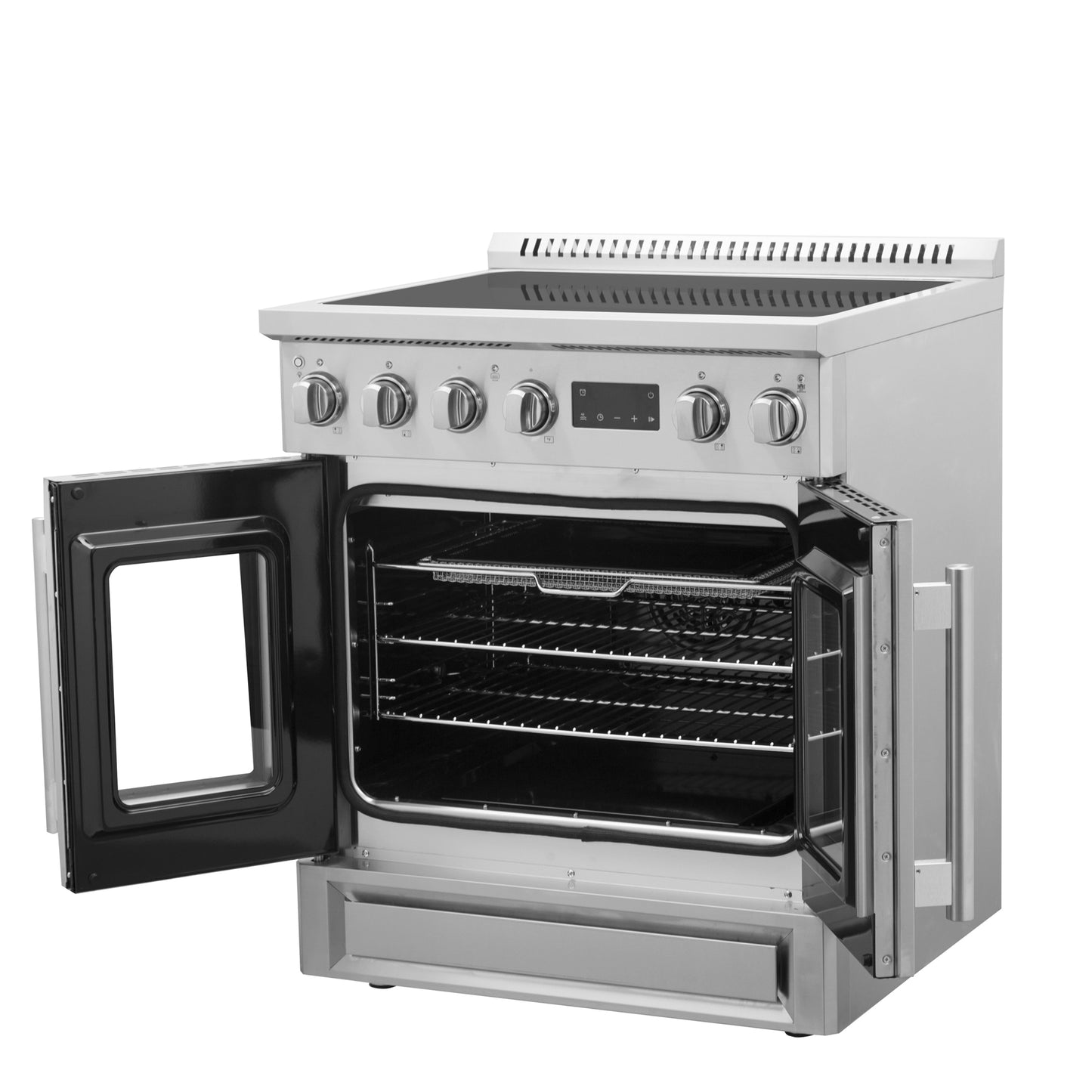 Forno Torino 30 Inch French Door Induction Range with Air Fryer and True Convection Oven