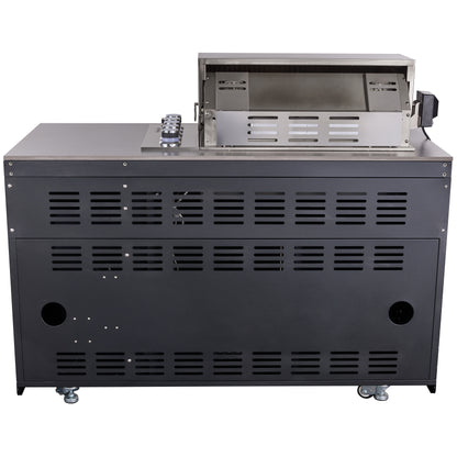 Forno Rimini Outdoor Kitchen 30" BBQ 62,600 BTU, 3 Burners with Sear & Rotisserie, 2.4 cu.ft. Beverage Center, Stainless Steel Sink, Black Cabinets & Gray Sintered Stone Countertop