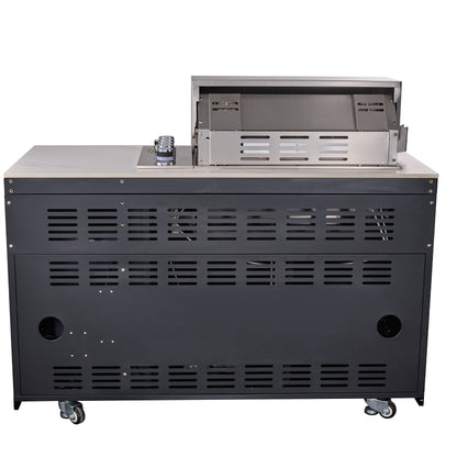 Forno Rimini Outdoor Kitchen: 30" BBQ 62,600 BTU, 4.8 cu.ft. Refrigerators, White Countertops