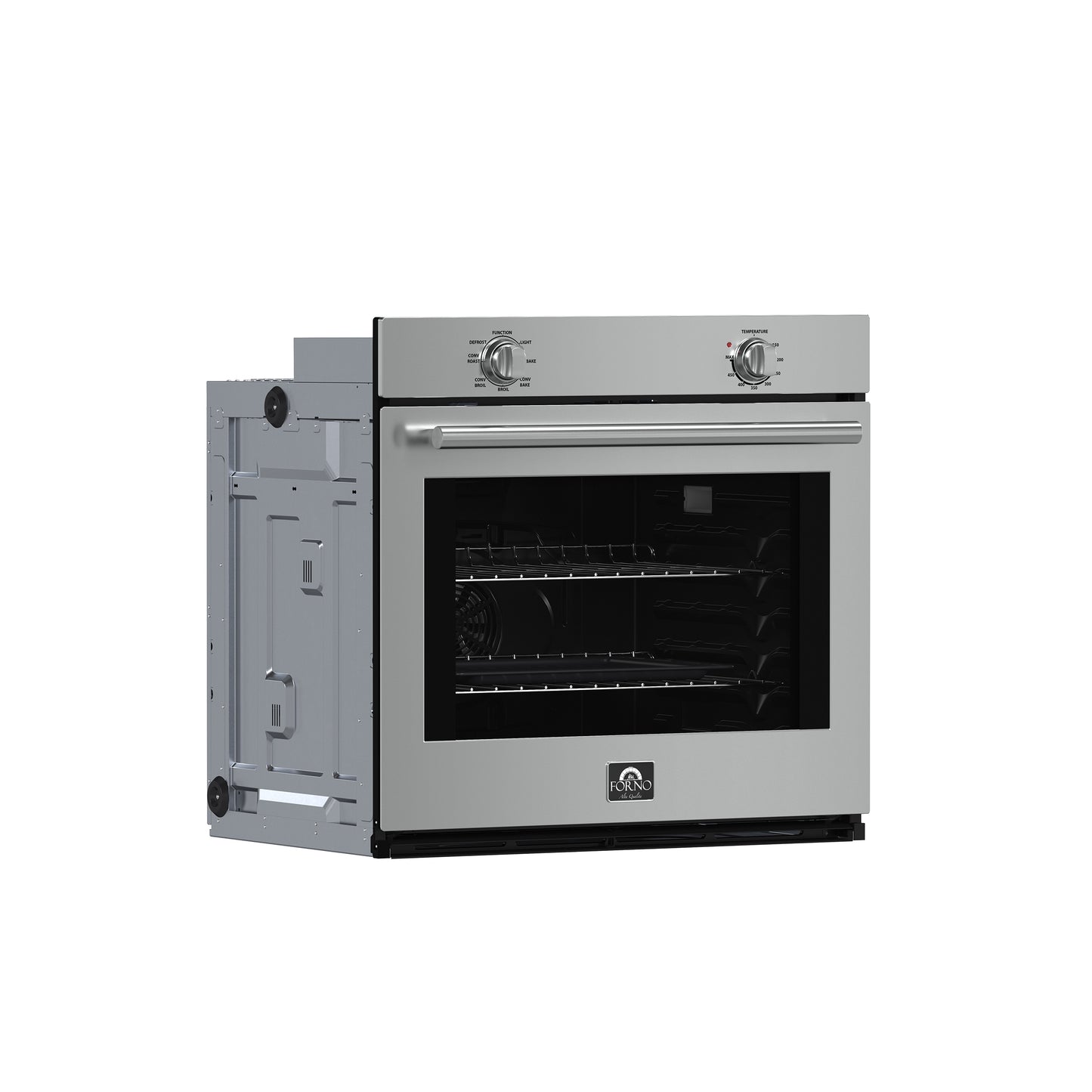 Forno Vomero 30-Inch Wall Oven, Stainless Steel, 5 cu.ft Capacity, 3550 Watts Convection, Mechanical Controls, Self-Cleaning Function
