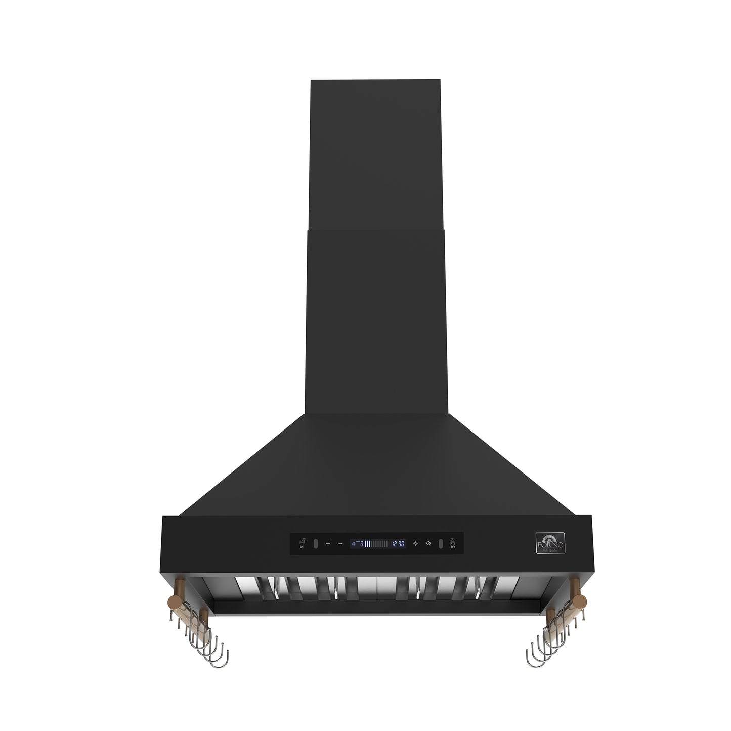 Forno Venezia 30 Inch Wall-Mounted Range Hood in Black with Touch Controls and Baffle Filters