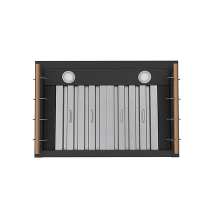 Forno Venezia 30 Inch Wall-Mounted Range Hood in Black with Touch Controls and Baffle Filters