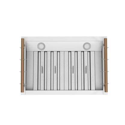 Forno Venezia 30 Inch Wall-Mounted Range Hood in White with Touch Controls and Baffle Filters