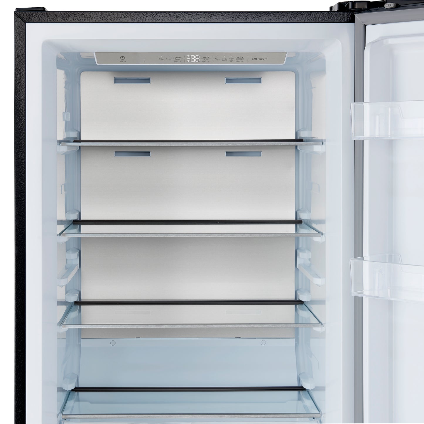 Forno Maderno 28-Inch Convertible Freezer/Refrigerator in Black with Antique Brass Handle, 13.6 cu.ft. Right Swing