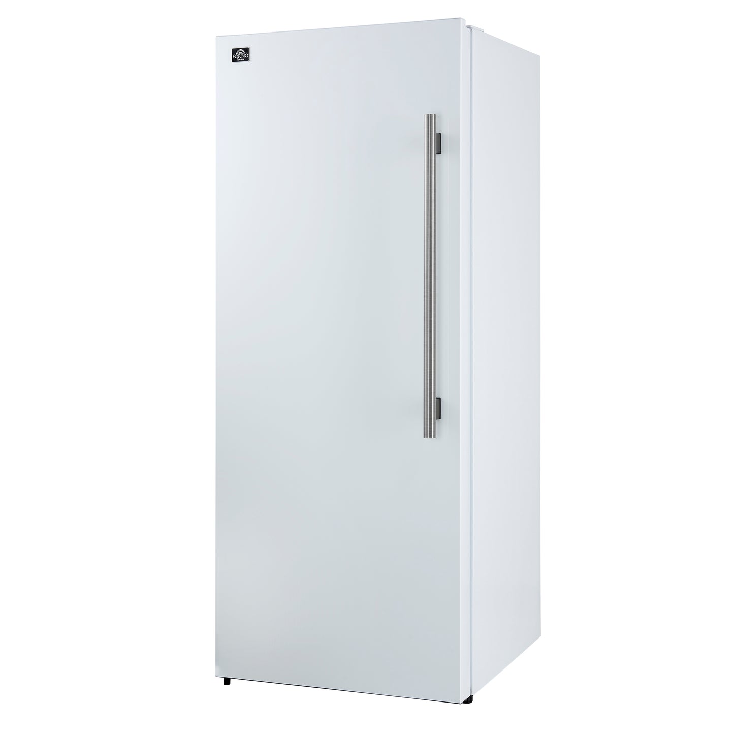 Forno Maderno 28-Inch Convertible Upright Freezer/Refrigerator in White with Antique Brass Handle, 13.6 cu.ft., Left Swing