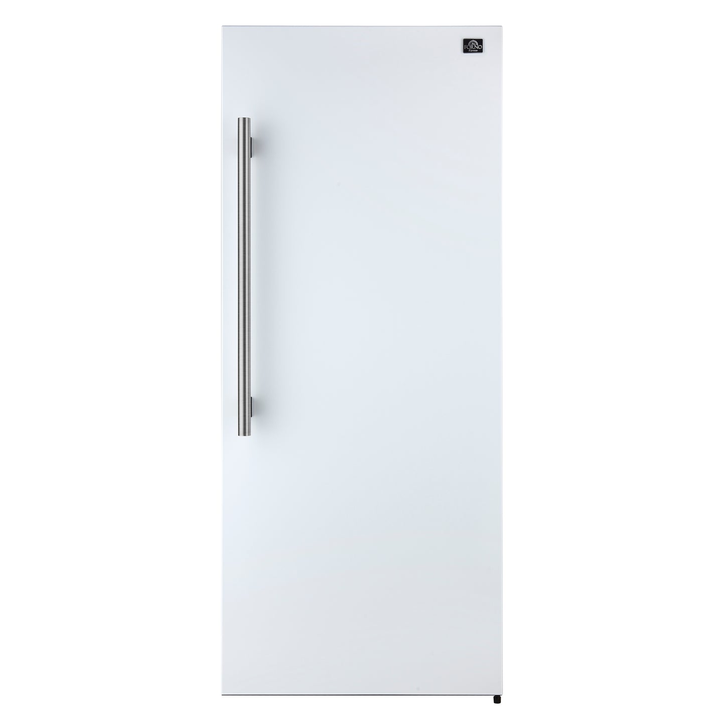Forno Maderno 28-Inch Convertible Freezer/Refrigerator in White with Antique Brass Handle, 13.6 cu.ft. Right Swing