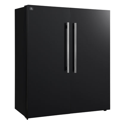 Forno Maderno 2-28-Inch Wide Convertible Refrigerator/Freezer in Black, Decorative Trim Grill, 27.2 cu.ft, 84-Inch High, ENERGY STAR Certified