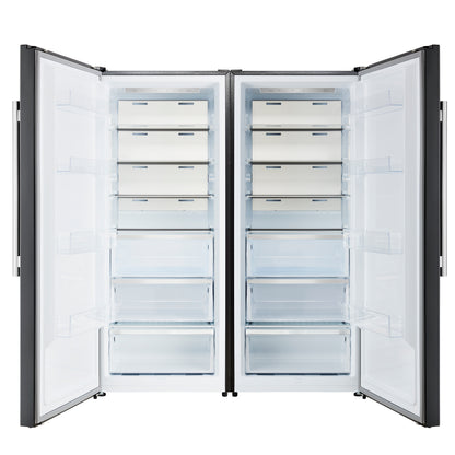 Forno Maderno 2-28-Inch Wide Convertible Refrigerator/Freezer in Black, Decorative Trim Grill, 27.2 cu.ft, 84-Inch High, ENERGY STAR Certified