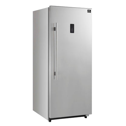 Forno Fortezza 28 Inch Right-Swing Convertible Refrigerator/Freezer, Stainless Steel, Total No Frost