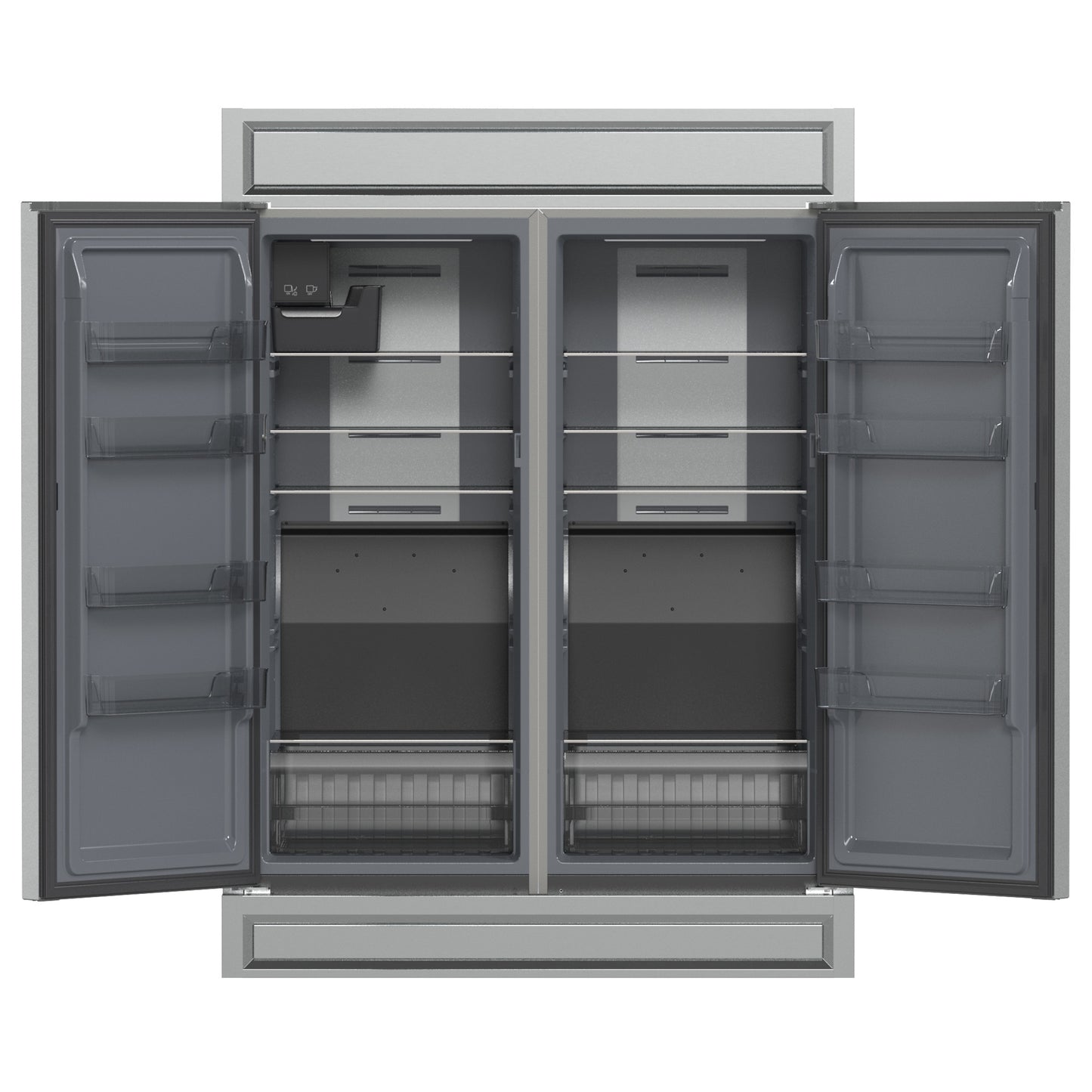 Forno Fortezza 60 Inch Convertible Refrigerator/Freezer with Modern Trim Kit, Stainless Steel, Total No Frost, with Automatic Ice Maker