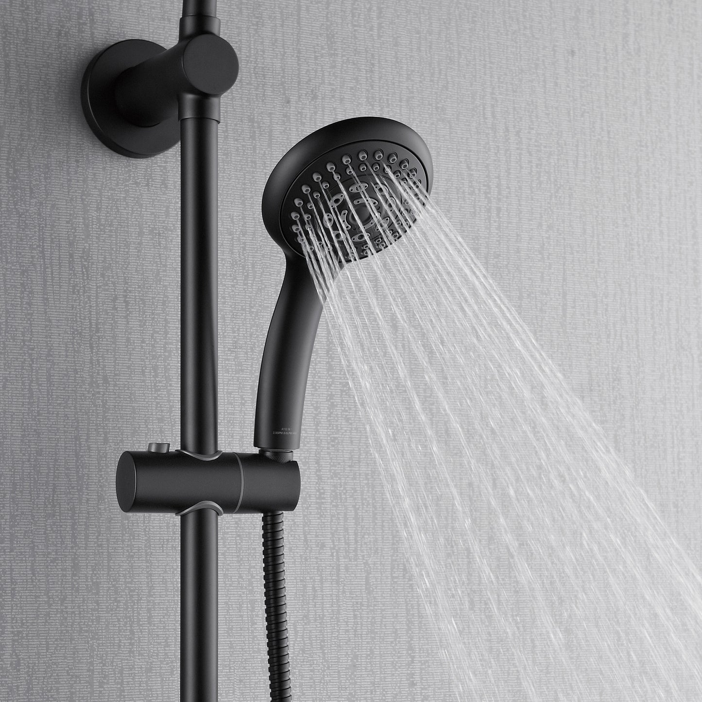 Forno Acqua AcquaSPA Retrofit Shower, Overhead Rainfall, 8 Inch Shower Head, Handheld Shower Head, Body Jets, 6 Way Diverter, Matte Black Finish, 1.8 GPM Flow Rate