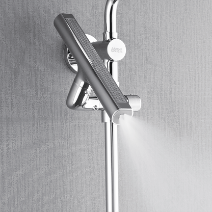 Forno Acqua AcquaFALL Shower, Polished Stainless Steel Finish, Overhead Rainfall Shower, Handheld Shower Head, Body Jets, 2.5 GPM Flow Rate