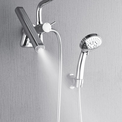 Forno Acqua AcquaFALL Mini Shower Head, Polished Stainless Steel Finish, Overhead Rainfall Shower, 7 Way Diverter, Handheld Shower Head, Body Jets, 1.8 GPM Flow Rate