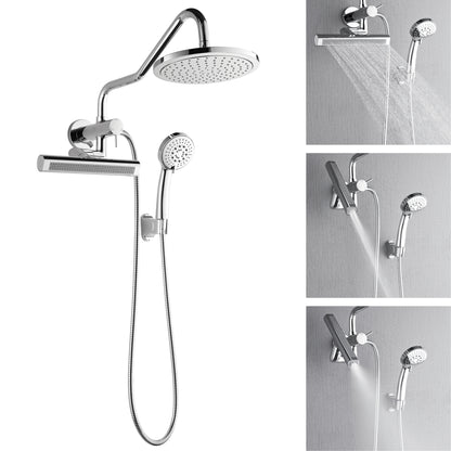 Forno Acqua AcquaFALL Mini Shower Head, Polished Stainless Steel Finish, Overhead Rainfall Shower, 7 Way Diverter, Handheld Shower Head, Body Jets, 1.8 GPM Flow Rate