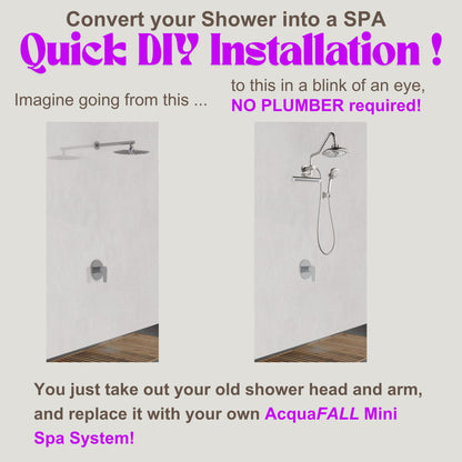 Forno Acqua AcquaFALL Mini 8 Inch Shower Head, Brushed Nickel Finish, Overhead Rainfall Shower, Handheld Shower Head, Body Jets, 1.8 GPM Flow Rate