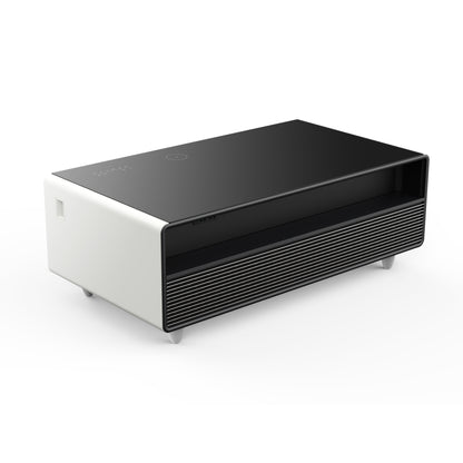 Forno Evoluto Tavolo 51-Inch White Smart Coffee Table – Dual Refrigerator Drawers, Bluetooth 5.0 Audio, Wireless Charging & RGB Ambient Light