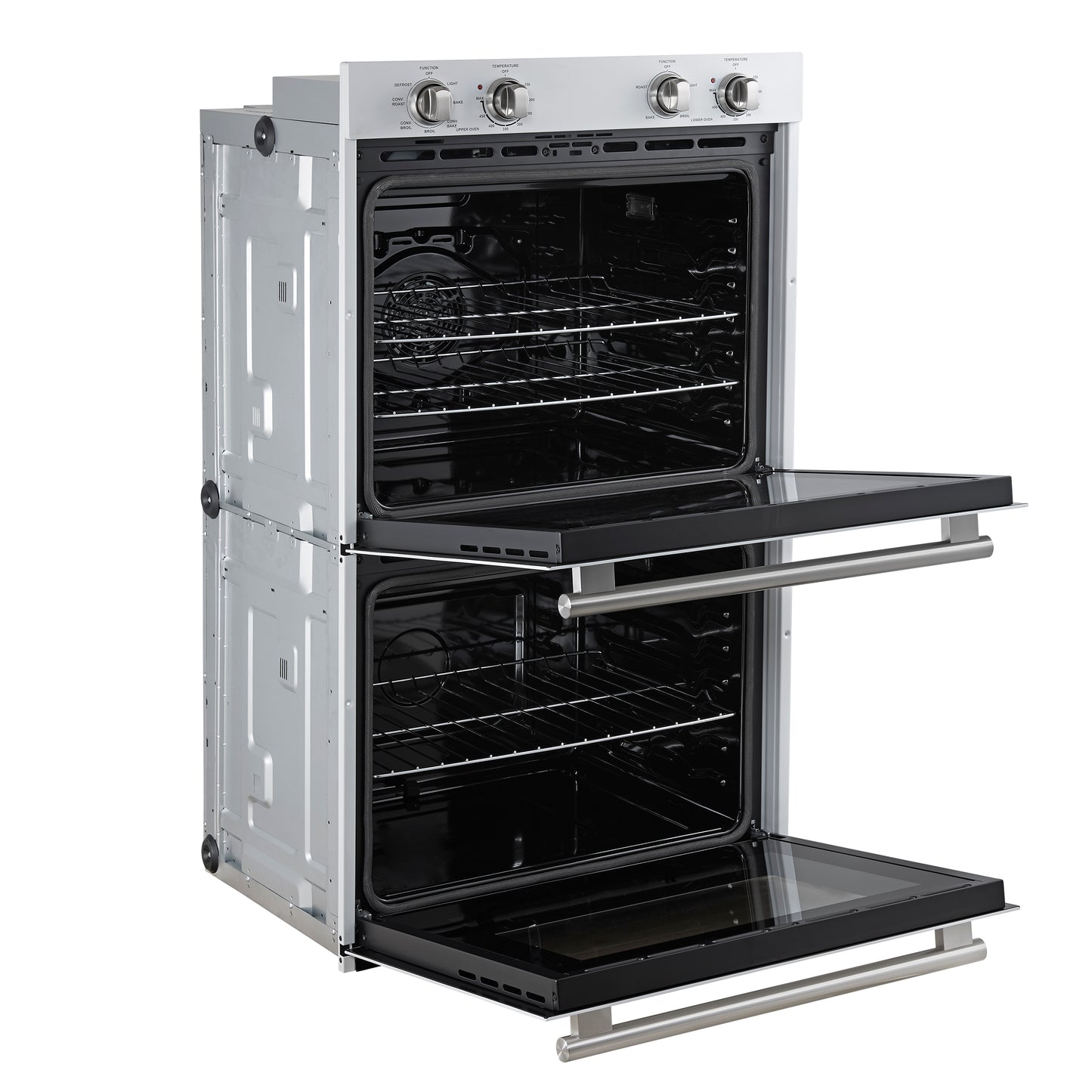 Forno Vomero 30-Inch Double Wall Oven, White, 10 cu.ft Total Capacity, 7100W Convection, Mechanical Controls, Manuel Steam Clean