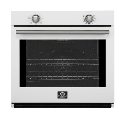 Forno Vomero 30-Inch Wall Oven, White, 5 cu.ft Capacity, 3550 Watts Convection, Mechanical Controls, Manuel Steam Clean
