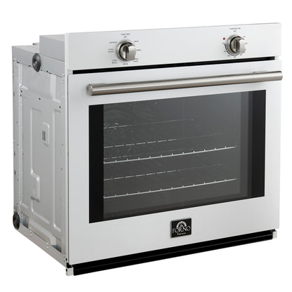 Forno Vomero 30-Inch Wall Oven, White, 5 cu.ft Capacity, 3550 Watts Convection, Mechanical Controls, Manuel Steam Clean