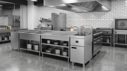 Forno Commerciale Natural Gas Deep Fryer, 3 Burners 90,000 BTU, 40 lbs, Millivolt Control