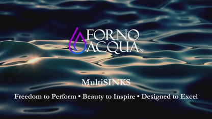 FORNO ACQUA 33 in. Drop-In/Undermount 40/60 Double Bowl Sink with Retractable Faucet & Waterfall